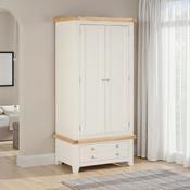 Windsor 2 Door 1 Drawer Wardrobe Ivory/Oak