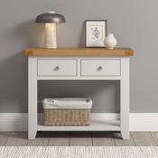 Windsor 2 Drawer Console Table Ivory/Oak