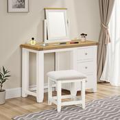 Windsor 3 Drawer Dressing Table Ivory/Oak