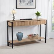 Miami 2 Drawer Console Table Oak Effect/Black