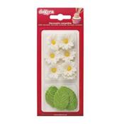 Dekora Wafer Assortment 7 White Marguerites And 5 Green Leaves image