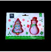 Christmas Tree and Snowman Cutters - Set Of 2 image