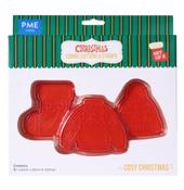 PME Christmas Cookie Cutters &amp; Stamps - Cozy Christmas - Set of 3 image