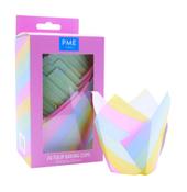 PME Tulip Muffin Cases - Rainbow Stripes - Set Of 24 image