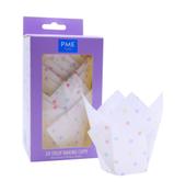 PME Tulip Muffin Cases - Rainbow Polka - Set Of 24 image
