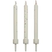 PME White Glitter Candle -10 Pack