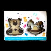 SET OF 2 PLASTIC CUTTERS: BEAR AND SUGAR HORSE