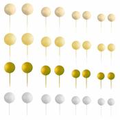 SET OF 32 SUGAR YELLOW MIXED DECORATIVE BALLS