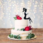 Girl Black Cake Topper image