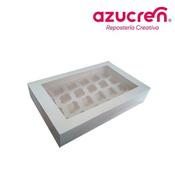 BOX OF 24 WHITE MINI CUPCAKES REF. AZUCREN