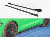 Street PRO Side Skirts Diffusers V.1 + Flaps Ford Mustang GT Mk6 Facelift - Black-Red + Gloss Flaps - Maxton Design Ireland image
