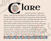 Clare - Celtic Name Print | Fine Art Print - 16x20" (40x50 cm)