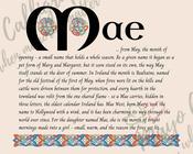 Mae - Celtic Name Print | Fine Art Print - 16x20" (40x50 cm)