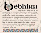Bébhinn - Celtic Name Print | Digital Download