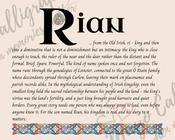 Rian - Celtic Name Print | Digital Download