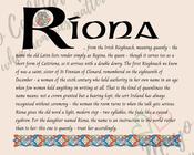 Ríona - Celtic Name Print | Digital Download