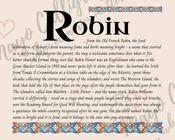 Robin - Celtic Name Print | Fine Art Print - 8x10" (20x25 cm)