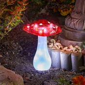 Smart Solar Red &amp; White Mushroom Stake Light