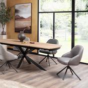 Nikolas Swivel Dining Chair in Pala Fabric