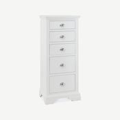Twickenham White 5 Drawer Tall Chest image