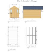 Garden Chalet 12 x 6 (3.65m x 1.83m)