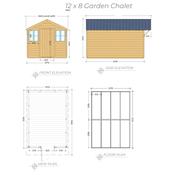 Garden Chalet 12 x 8 (3.65m x 2.43m)