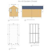 Garden Chalet 14 x 6 (4.26m x 1.83m)