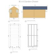 Garden Chalet 16 x 6 (4.87m x 1.83m)