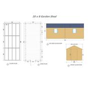 Garden Shed 20 x 8 (6.09m x 2.43m)