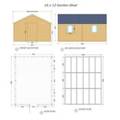 Garden Shed 16 x 12 (4.87m x 3.65m)