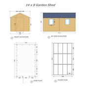Garden Shed 14 x 8 (4.26m x 2.43m)