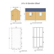 Garden Shed 14 x 6 (4.26m x 1.83m)