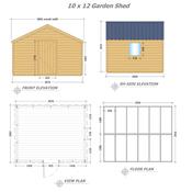 Garden Shed 10 x 12 (3.04m x 3.65m)