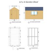 Garden Shed 12 x 6 (3.65m x 1.83m)