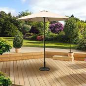 2m Aluminium Push Up Beige Parasol