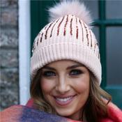 Rant and Rave Aubrey Sequin Hat Rosegold | Mc Ginleys image