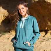 Relax &amp; Renew Caryl Half Zip Hood Green | Mc Ginleys image