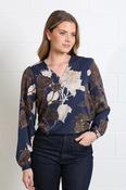 Rant &amp; Rave Mia Blouse Blue Floral | Mc Ginleys image