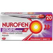 Nurofen Rapid Relief Max Strength 400mg Ibuprofen 20 Capsules