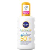 Nivea Sun Babies &amp; Kids Sensitive Protect Spray Sun Cream SPF50+ 200ml