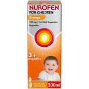 Nurofen For Children Orange 100mg/5ml Oral Suspension Spoon - 200ml