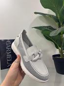 Carmela Grey Leather Loafer - 162270