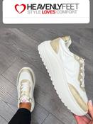 Heavenly Feet Peace White/Gold Womans Trainers