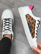 Teddy Smith White / Leopard Print Trainer - 120255