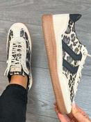 XTI Beige/Leopard Combination Bungee Laced Trainer - 144159 image