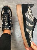 XTI Black/Leopard Combination Bungee Laced Trainer - 144159 image