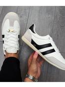 Lloyd &amp;amp; Pryce Tommy Bowe White/Black Stripe Trainer - Tangan