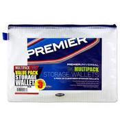 Premier B4 Multipack - 3 Pack of Clear Mesh Storage Wallets