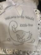 "Welcome to the World" Terry Christening Blanket/Shawl 2365 - McMullans