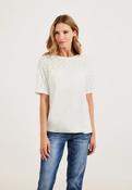 Cecil White Lace Mix Tee Shirt 320160 - McMullans image